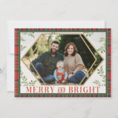 Kerstkaart met Kerst Plaid Geometrisch Kaart (Voorkant)