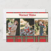 Kerstkaart met Kerst Plaid Geometrisch Kaart (Achterkant)