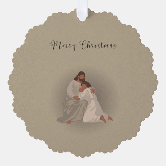 Kerstkaart met kerstbal voor christenen ornament kaart (Voorkant)