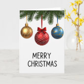 Kerstkaart met kerstballen kaart (Gele Bloem)