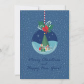 Kerstkaart met kerstboom en cadeaus (Voorkant)