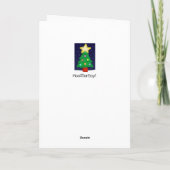 kerstkaart met kerstboom en heldere ster feestdagen kaart (Achterkant)