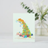 kerstkaart met kerstboomstructuur briefkaart (Staand voorkant)