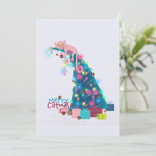 kerstkaart met kerstboomstructuur kaart (Staand voorkant)