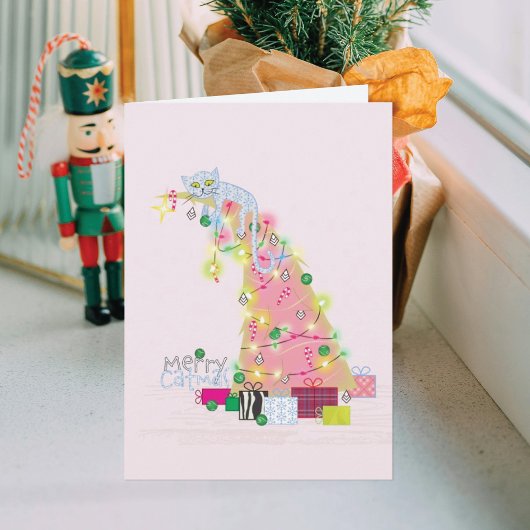 kerstkaart met kerstboomstructuur kaart
