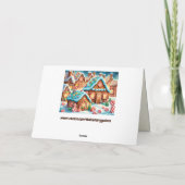 kerstkaart met kerstdorp feestdagen kaart (Achterkant)