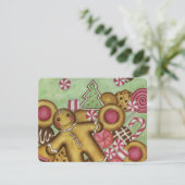 Kerstkaart met kerstkoek (Staand voorkant)