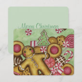 Kerstkaart met kerstkoek (Voorkant / Achterkant)