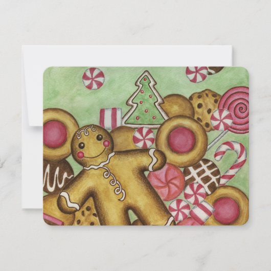 Kerstkaart met kerstkoek (Voorkant)