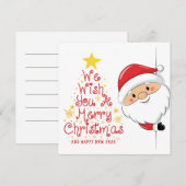 Kerstkaart met Kerstman  (Voorkant / Achterkant)