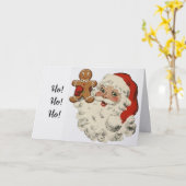 Kerstkaart met Kerstman en gemberkoekmannetje Kaart (Gele Bloem)