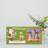 Kerstkaart met Kerstman en rendieren (Staand voorkant)