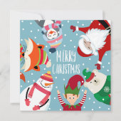 Kerstkaart met Kerstman en vrienden (Voorkant)