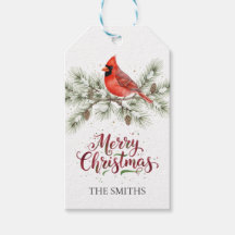 Kerstkaart met kerstman Geschenklabel