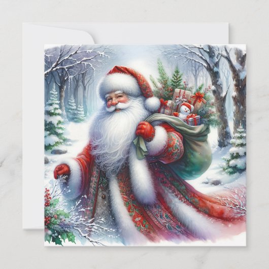 Kerstkaart met Kerstman Kaart (Voorkant)