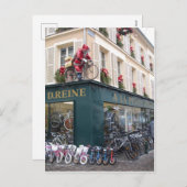 Kerstkaart met Kerstman op fiets Feestdagenkaart (Voorkant / Achterkant)