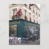 Kerstkaart met Kerstman op fiets Feestdagenkaart (Voorkant)