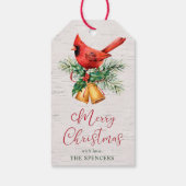 Kerstkaart met kerstman op maat cadeaulabel (Achterkant)