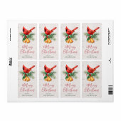 Kerstkaart met kerstman op maat etiket (Full Sheet)