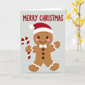 Kerstkaart met kerstman van peperkoek kaart (Gele Bloem)