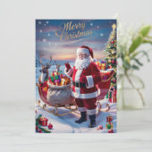 Kerstkaart met Kerstmannen Winter Wonderland (Staand voorkant)