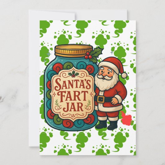 Kerstkaart met Kerstmannetjes Scheet - Grappige Ke (Voorkant)