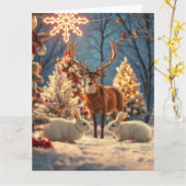 Kerstkaart met kersttafereel kaart (Gele Bloem)