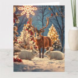 Kerstkaart met kersttafereel kaart