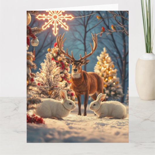 Kerstkaart met kersttafereel kaart (Voorkant)