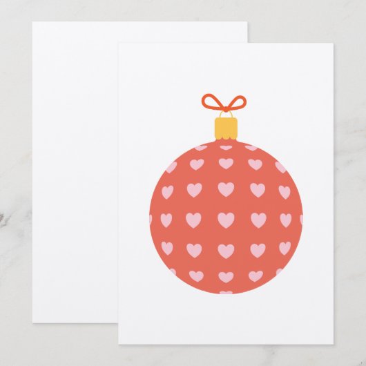 Kerstkaart met kerstversiering kaart (Voorkant / Achterkant)