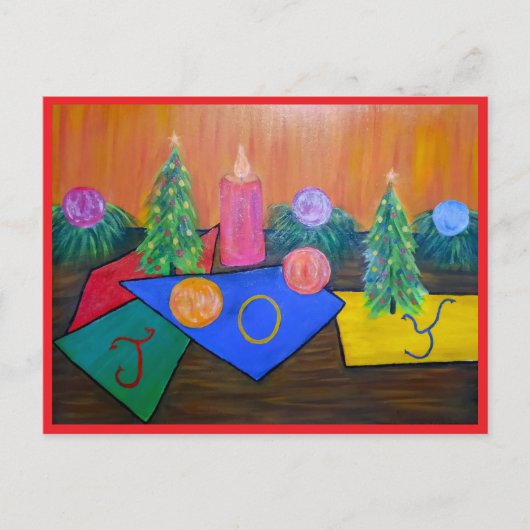 Kerstkaart met kerstvreugde feestdagenkaart (Voorkant)