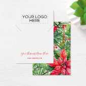 kerstkaart met Ketting-insettias Visitekaartje (Bureau)