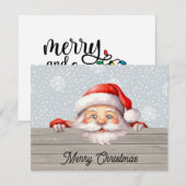 Kerstkaart met Kijk-ie Santa Claus (Voorkant / Achterkant)