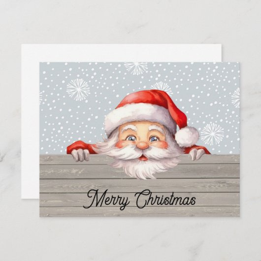 Kerstkaart met Kijk-kerstman (Voorkant / Achterkant)