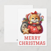 Kerstkaart met Kittens en Egels (Voorkant / Achterkant)