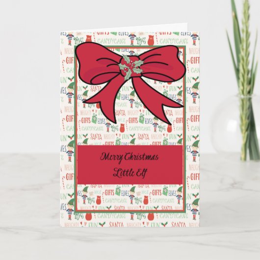 Kerstkaart met kleine elfen kaart (Voorkant)