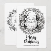 Kerstkaart met kleurechte Kerstman krans voor de f (Voorkant / Achterkant)