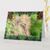 Kerstkaart met kolibrie kaart (Gele Bloem)