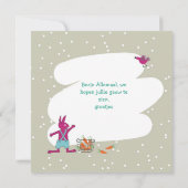 kerstkaart met konijn en wortelversiering kaart (Achterkant)