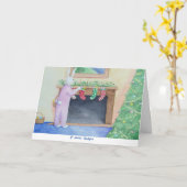 Kerstkaart met Konijn Kaart (Gele Bloem)