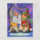 Kerstkaart met Koppel Kabouters Briefkaart (Voorkant)