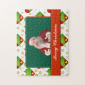 Kerstkaart met kousen en sterren legpuzzel (Verticaal)