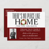 Kerstkaart met krans Rood Briefkaart (Voorkant / Achterkant)