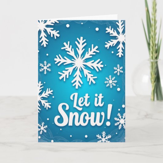 Kerstkaart met Laat het Sneeuwen Kaart (Voorkant)