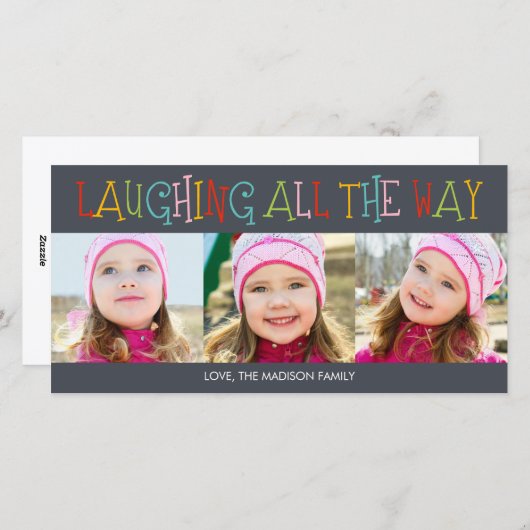 Kerstkaart met Lachende Mensen (Voorkant / Achterkant)