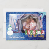 Kerstkaart met Lachende Sneeuwman (Voorkant)