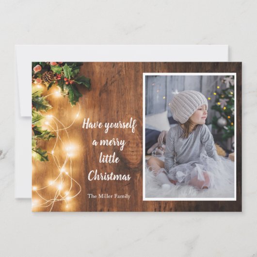 Kerstkaart met lampjes (Voorkant)