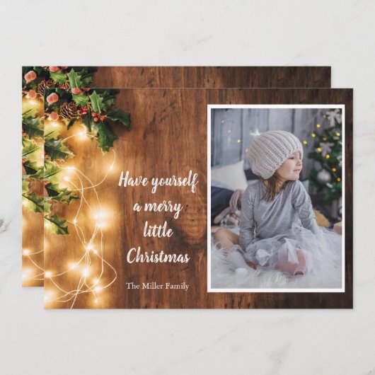 Kerstkaart met lampjes (Voorkant / Achterkant)