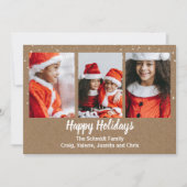 Kerstkaart met landelijke sneeuwvlok en foto (Voorkant)