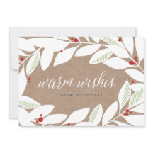 Kerstkaart met laurierblaadjes